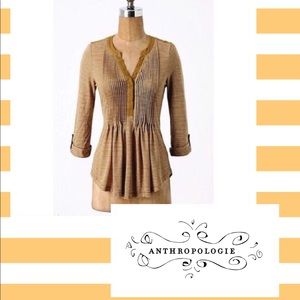 C Keer Anthropologie Striped Henley Top M